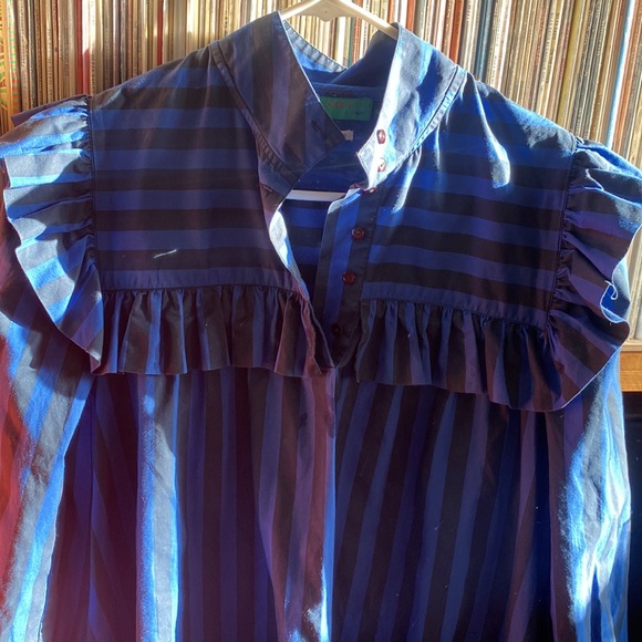 Clare V blue striped dress size S - Picture 7 of 9